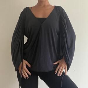 Grey free people blouse